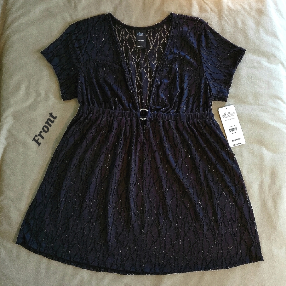 Catalina 1X Size 16 Black Cover-Up / Pullover NWT